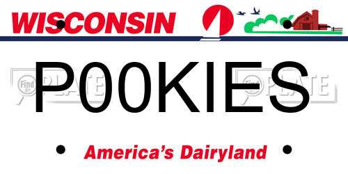 P00KIES Wisconsin License Plate