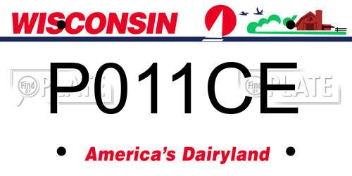 P011CE Wisconsin License Plate