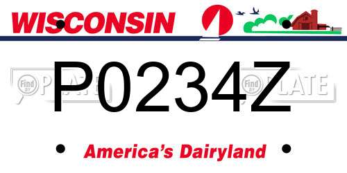 P0234Z Wisconsin License Plate