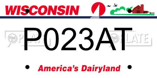 P023AT Wisconsin License Plate