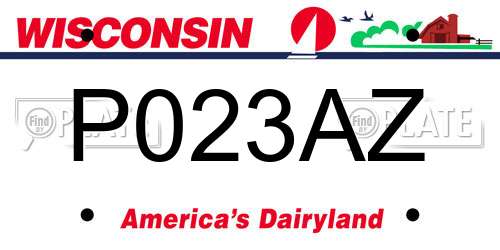 P023AZ Wisconsin License Plate