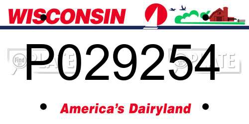 P029254 Wisconsin License Plate