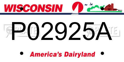 P02925A Wisconsin License Plate