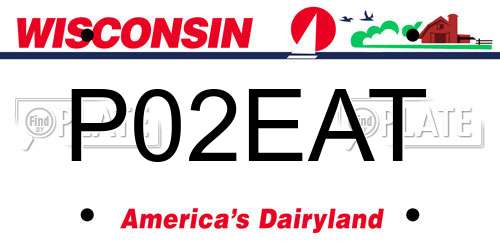 P02EAT Wisconsin License Plate