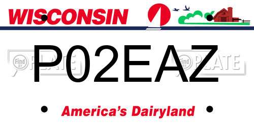 P02EAZ Wisconsin License Plate