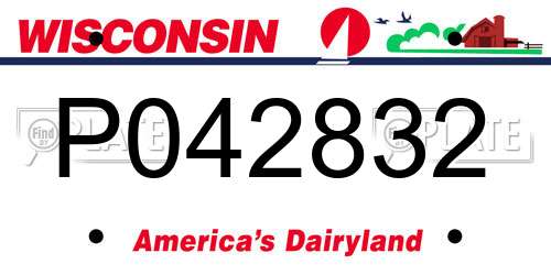 P042832 Wisconsin License Plate