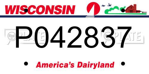 P042837 Wisconsin License Plate