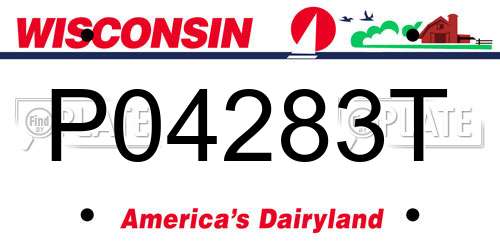 P04283T Wisconsin License Plate