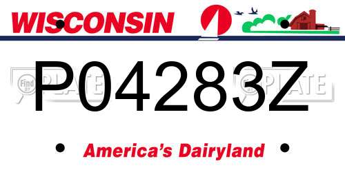 P04283Z Wisconsin License Plate