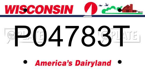 P04783T Wisconsin License Plate