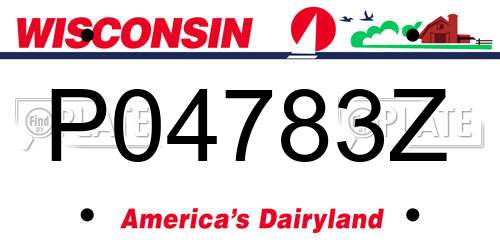 P04783Z Wisconsin License Plate