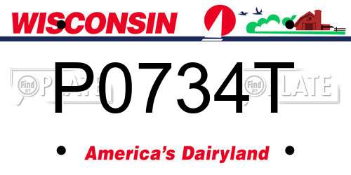 P0734T Wisconsin License Plate