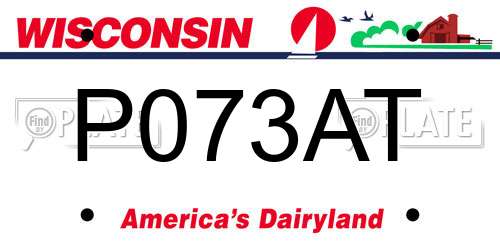 P073AT Wisconsin License Plate