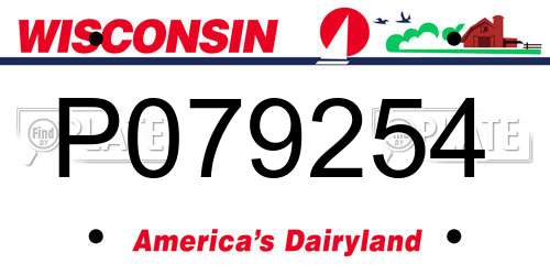 P079254 Wisconsin License Plate