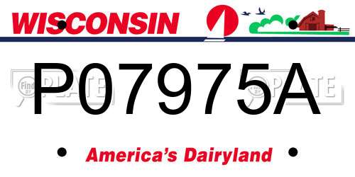 P07975A Wisconsin License Plate