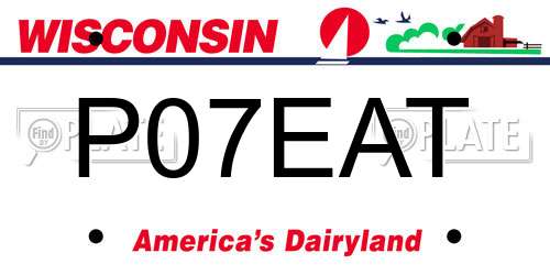 P07EAT Wisconsin License Plate