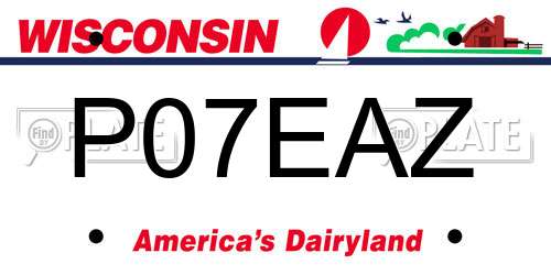 P07EAZ Wisconsin License Plate