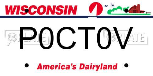 P0CT0V Wisconsin License Plate