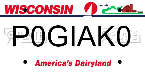 P0GIAK0 Wisconsin License Plate