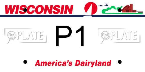 P1 Wisconsin License Plate