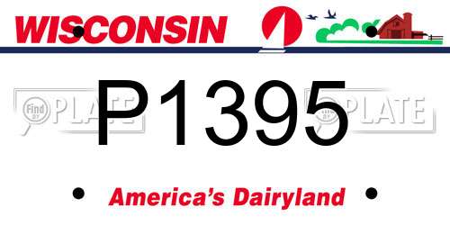 P1395 Wisconsin License Plate