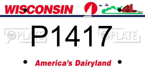 P1417 Wisconsin License Plate