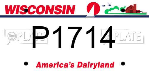 P1714 Wisconsin License Plate