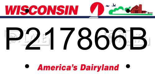P217866B Wisconsin License Plate