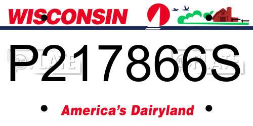 P217866S Wisconsin License Plate
