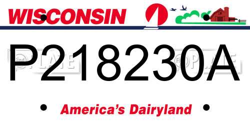 P218230A Wisconsin License Plate