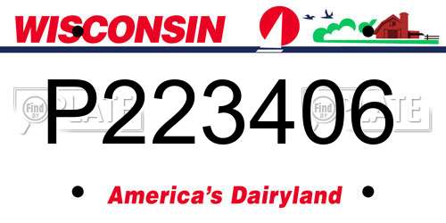P223406 Wisconsin License Plate