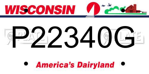 P22340G Wisconsin License Plate