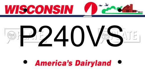 P240VS Wisconsin License Plate