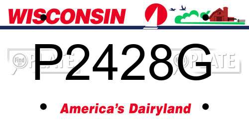 P2428G Wisconsin License Plate