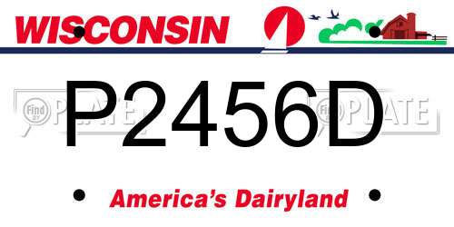 P2456D Wisconsin License Plate