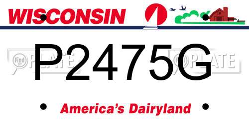 P2475G Wisconsin License Plate