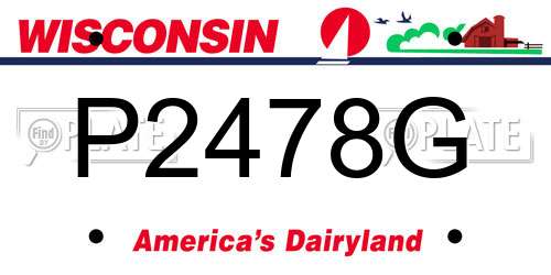 P2478G Wisconsin License Plate