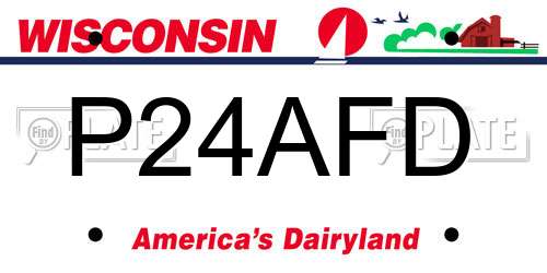 P24AFD Wisconsin License Plate