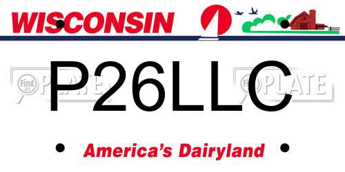 P26LLC Wisconsin License Plate