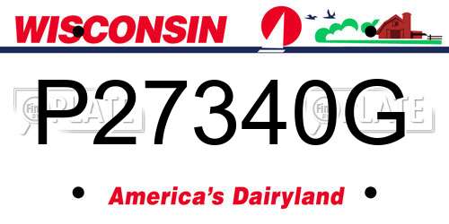 P27340G Wisconsin License Plate