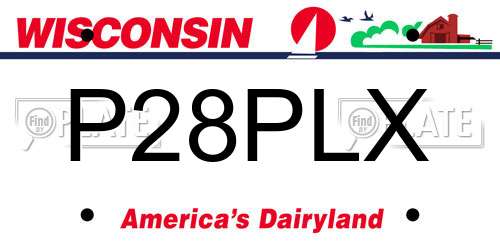 P28PLX Wisconsin License Plate