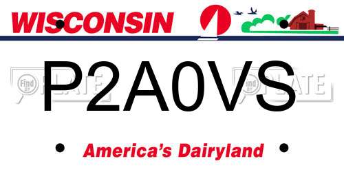 P2A0VS Wisconsin License Plate
