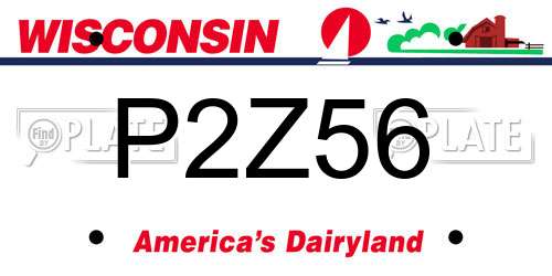 P2Z56 Wisconsin License Plate