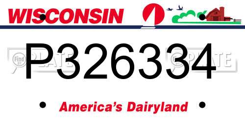 P326334 Wisconsin License Plate