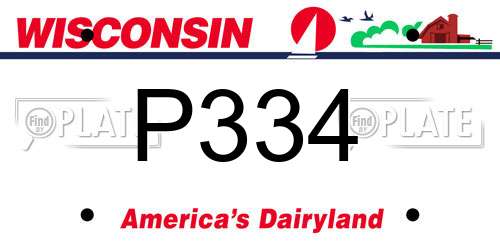 P334 Wisconsin License Plate