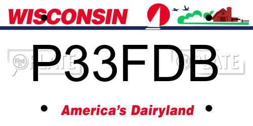 P33FDB Wisconsin License Plate