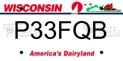 P33FQB Wisconsin License Plate