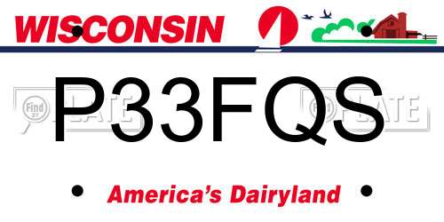 P33FQS Wisconsin License Plate