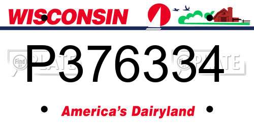 P376334 Wisconsin License Plate