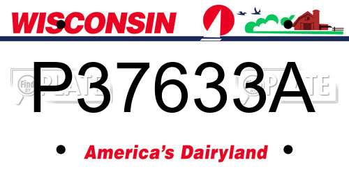 P37633A Wisconsin License Plate